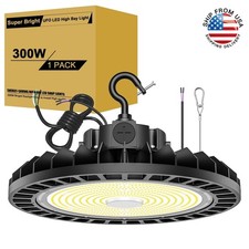 300W LED UFO High Bay Light, Commercial Warehouse Garage Shop Fixtures 100V-277V