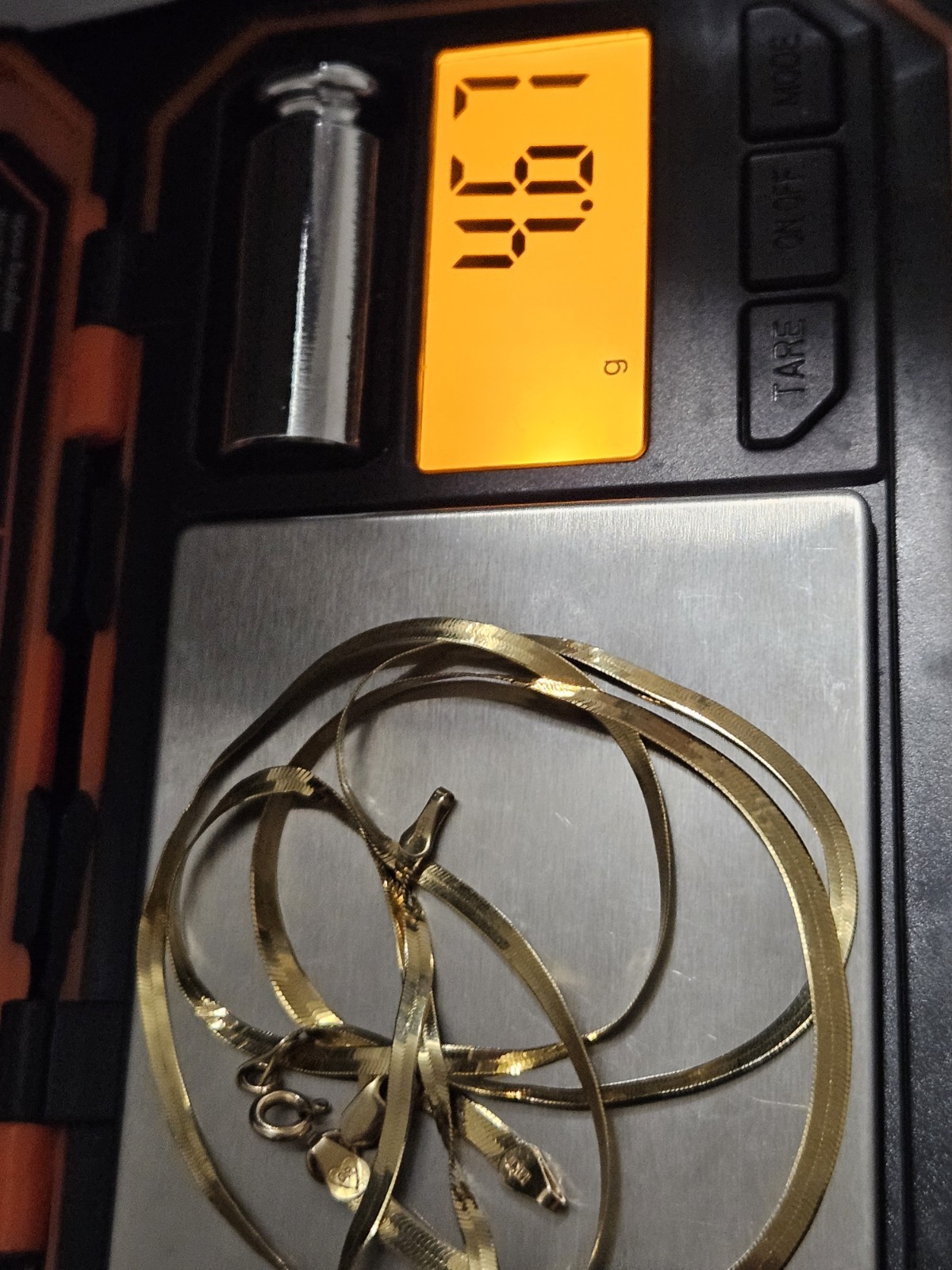 14k Solid Gold Herringbone Necklace Bracelet Yell… - image 10