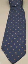 Vtg Lord & Taylor Man's Shop Tie 100% Silk Woven Blue Foulard/Neat Made in USA