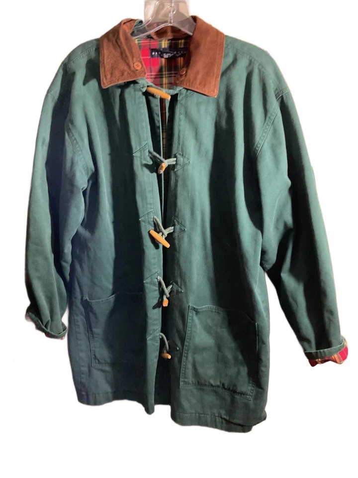 Birch Bros/ the Eagles Eye Cotton  Chore Jacket with Plaid Flannel  Lining Small - Image 2 of 4