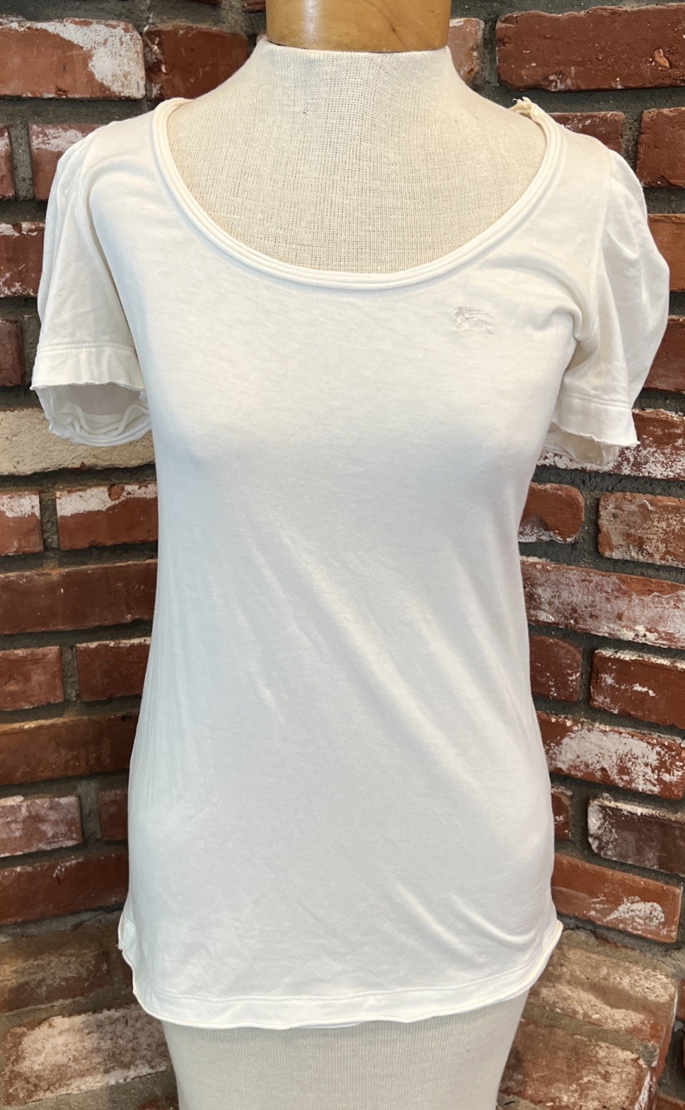 BURBERRY Blue Label White Short Sleeve T-Shirt Size 38