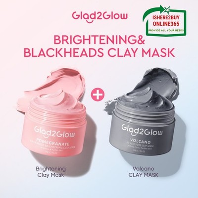 Glad2Glow Pomegranate Brightening Clay Mask +Volcano Blackhead Clay Mask