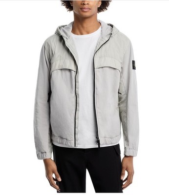 MSRP $920 Stone Island Capospalla Mixed Media Hooded Jacket 