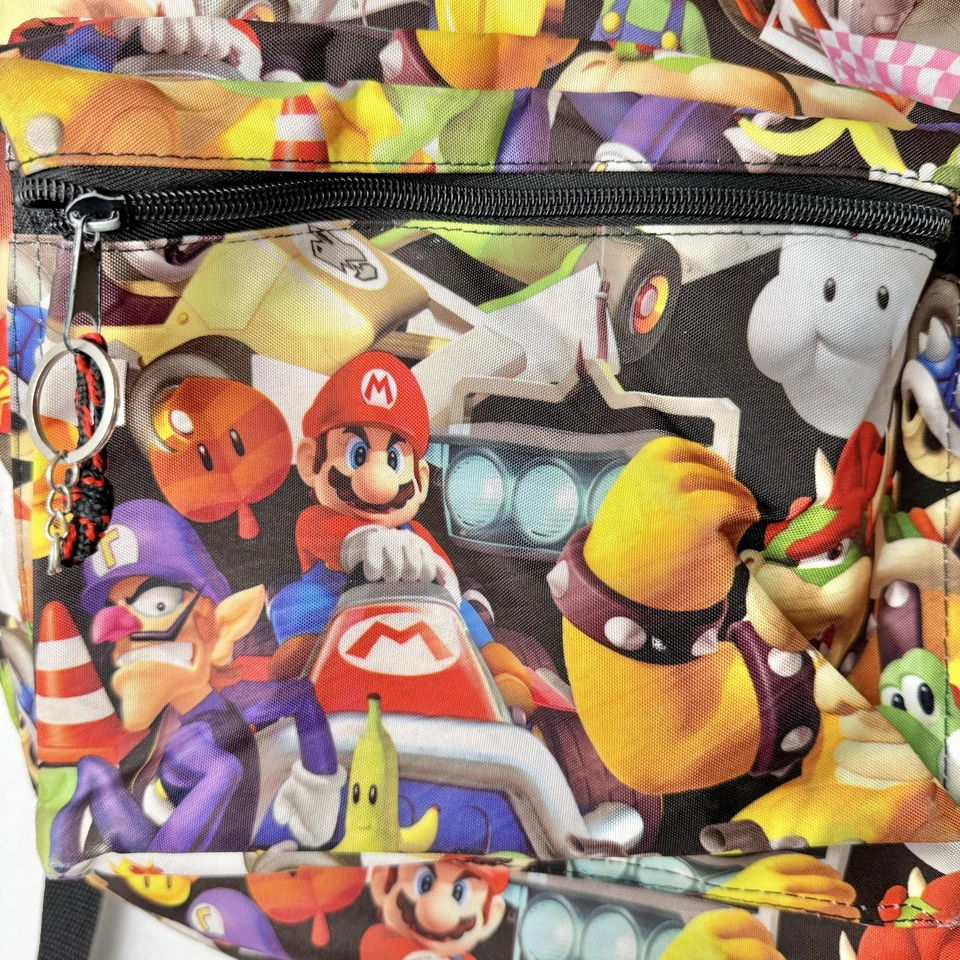 Nintendo Mario Kart Graphic Backpack All Over Print 2017 Black Multicolor S - Image 2 of 4