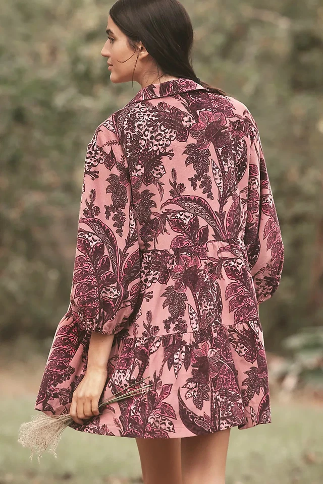 Anthropologie - Vestido Mini Camisa Bettina Pana En Niveles de Maeve - Oferta 50% Foto 4 de 4