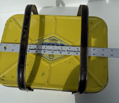 Vintage Nesco Tin Picnic Basket PicnicRyte 13.5x9.5x8 MCM Yellow