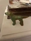 Frankoma Green & Gold Irish Pointer Dog Figurine EUC