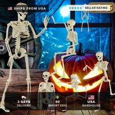6 Packs Skeleton Halloween Decorations Outdoor with 16" Full Body Posable Joints