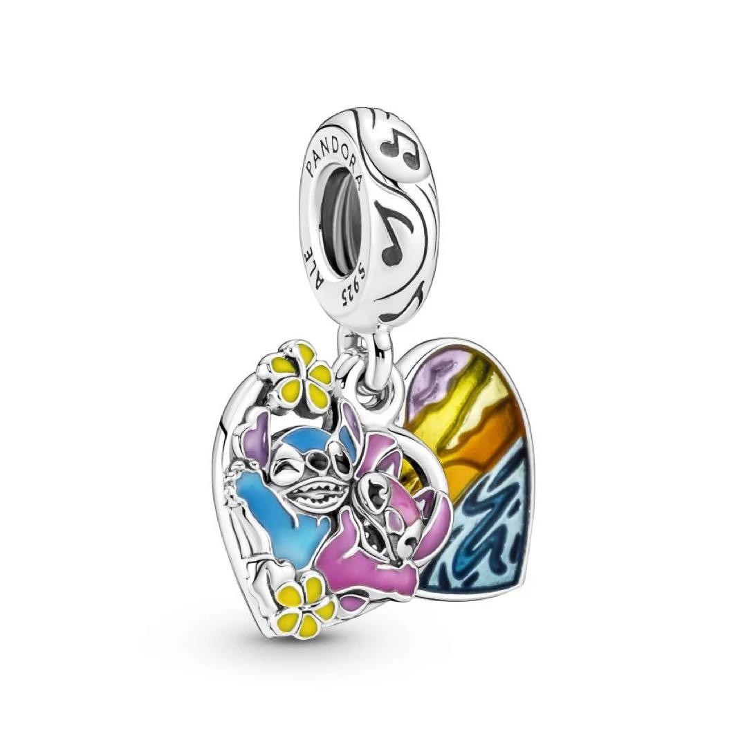 m7S Pandora Disney Stitch & Angel Dije de Plata Casi Como Nuevo Exclusivo de Japón