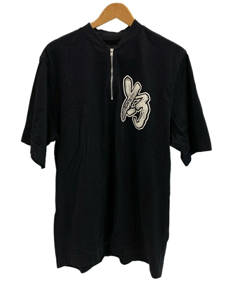 ALTRA T shirt Y 3 Yohji Yamamoto Adidas mezza zip manica corta nera uomo M usata