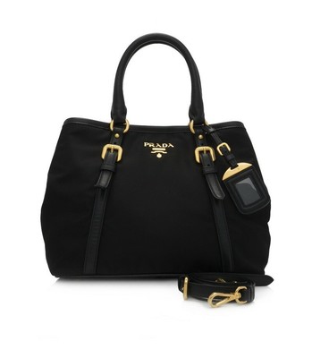 Prada bag new Tessuto Soft Calf Bauletto Apert Nylon Leather Black Gold  metal | eBay