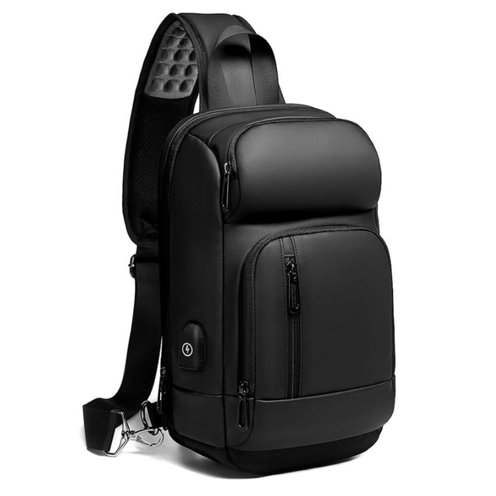 Lightweight Sling Backpack for Men with USB and Waterproof Design  