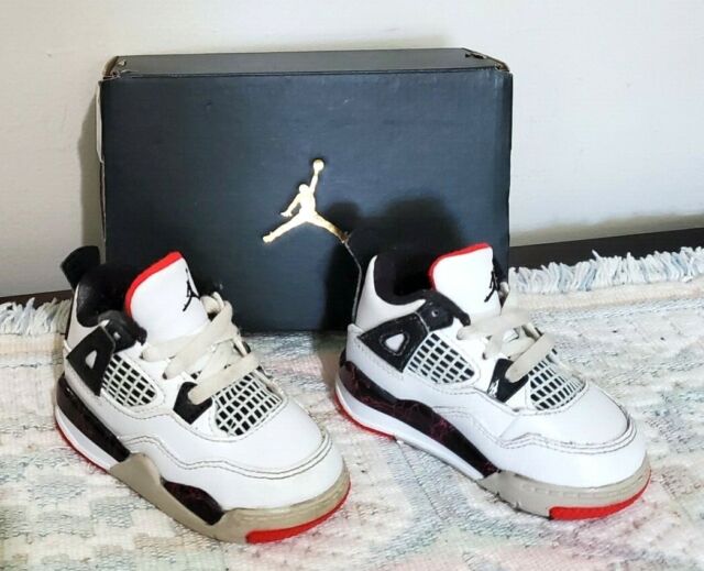 Nike Air Jordan 4 Retro Flight Nostalgia Baby Shoes White Size 5c 