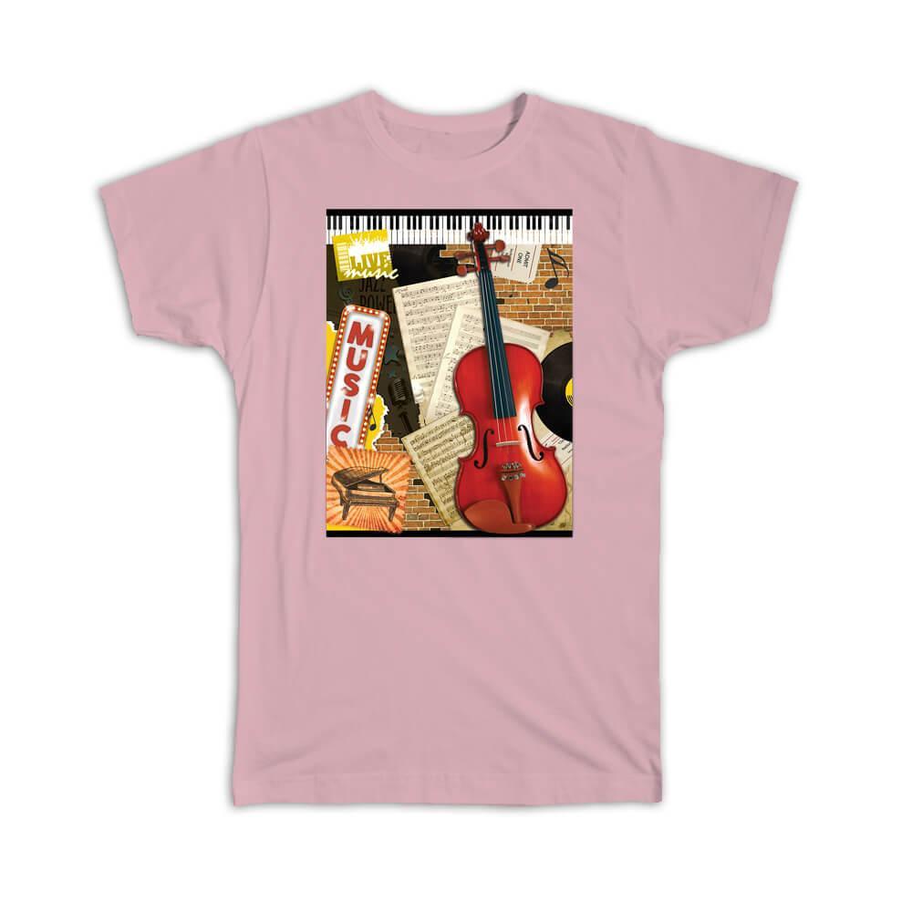 Gift T-Shirt : Classical Music Concert Violin Musical Notes Piano Lover Theatre