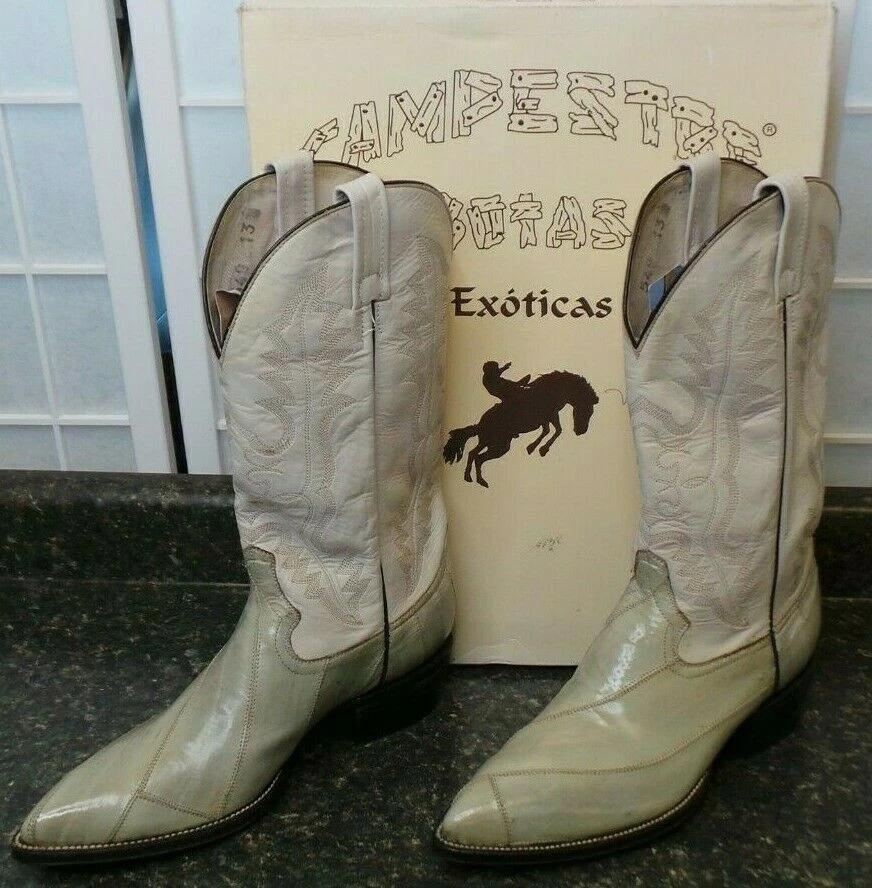 CAMPESTRE EXOTICA BUTAS COWBOY LEATHER BOOTS SIZE 8 (DNT) BB-4 | EBay