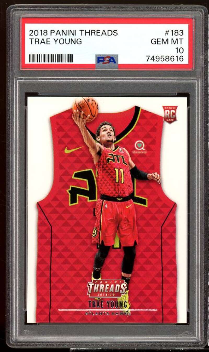 Trae Young Rookie Card 2018-19 Panini Threads #183 PSA 10