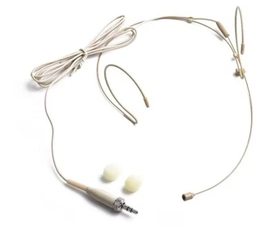 Beige Headset Microphone for Sennheiser Wireless System Omni-Directional Mic