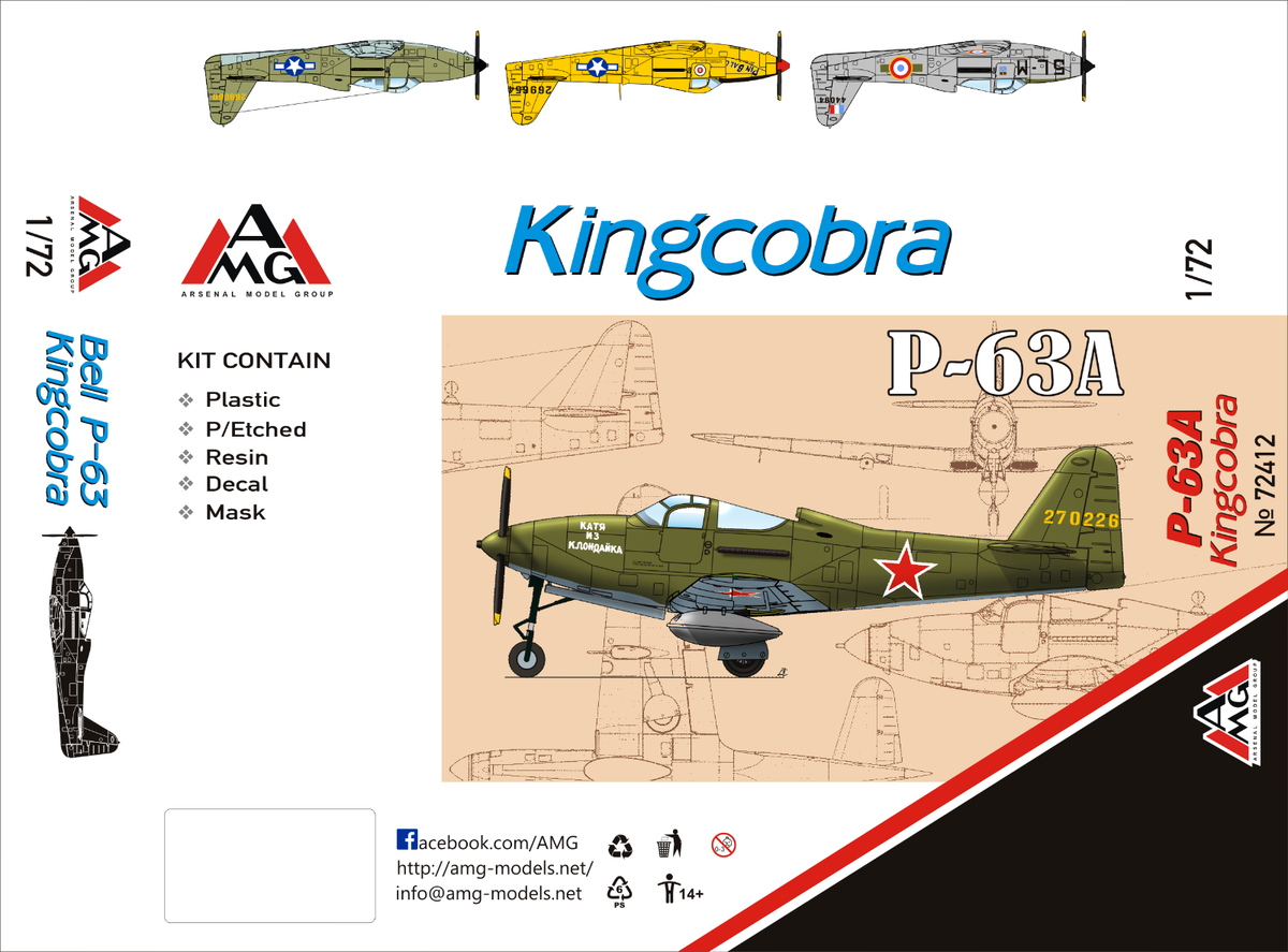 AMG 72412 Bell P-63A Kingcobra (Soviet AF) 1/72 | eBay