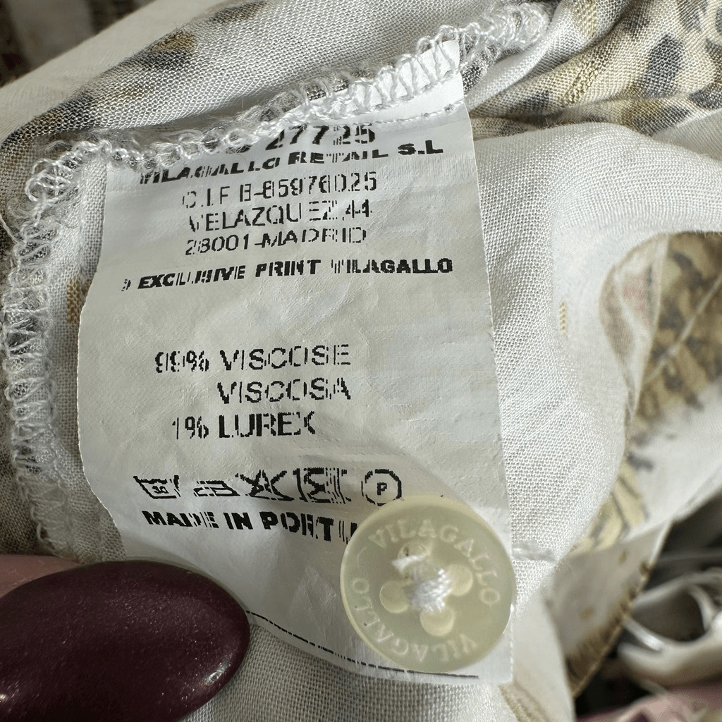 Vilagallo Feathers Button Front Neutral Brown Tan… - image 5