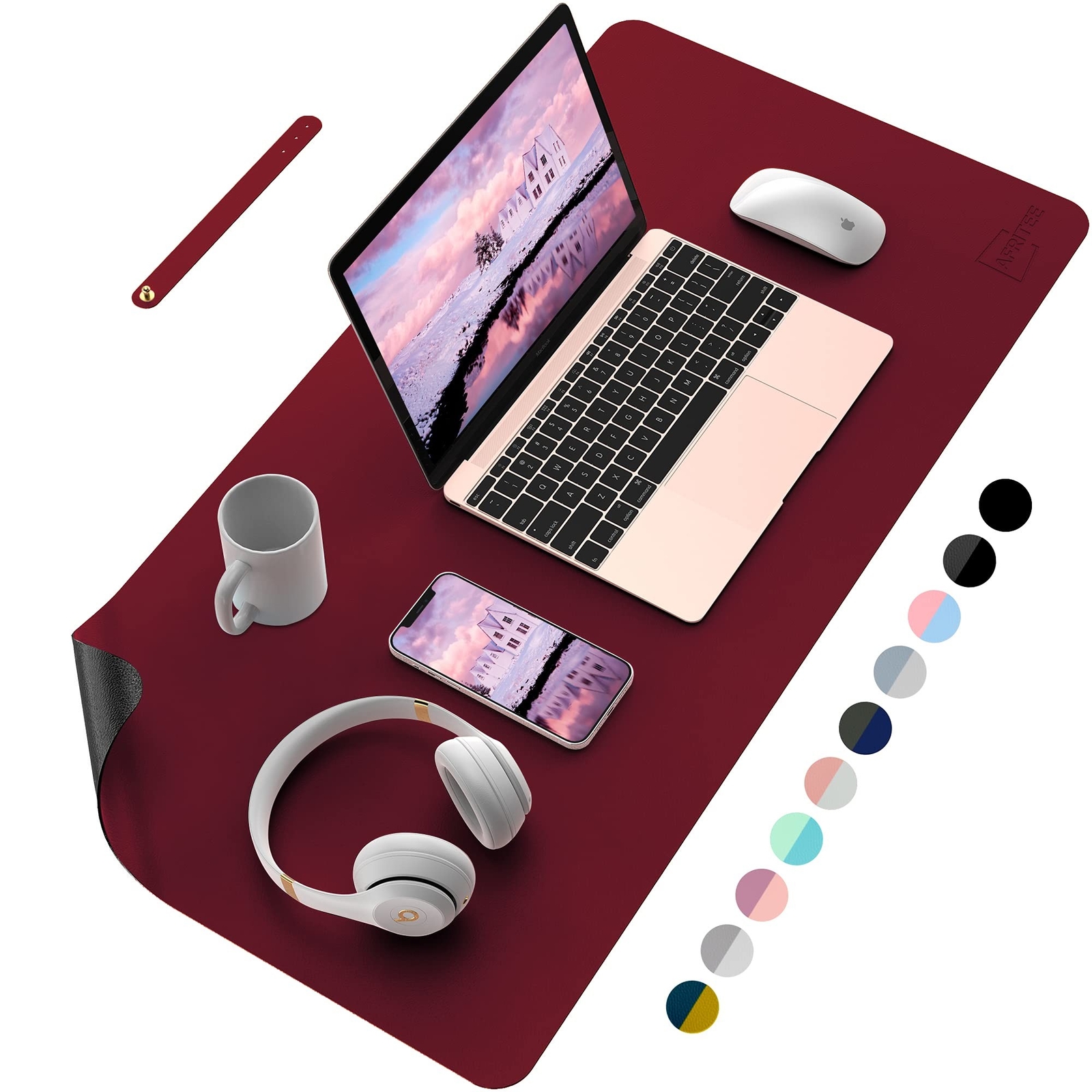 AFRITEE Desk Mat, Office Desk Pad, Waterproof Desk Mat for Desktop, Leather D...
