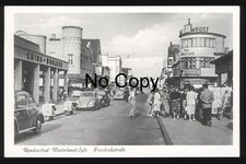 #45 AK Sylt Westerland Friedrichstraße VW Käfer Personen belebt gel.1958