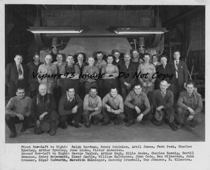 Vintage Original 8X10 Hydraxtor Co Employees Moline IL Circa 1940s-50s