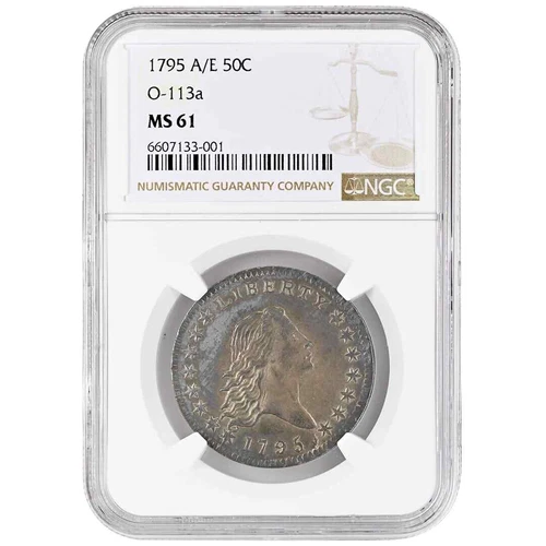 1795 50C Flowing Hair Half Dollar, Overton 113 A over E in STATES NGC MS61 Ra...