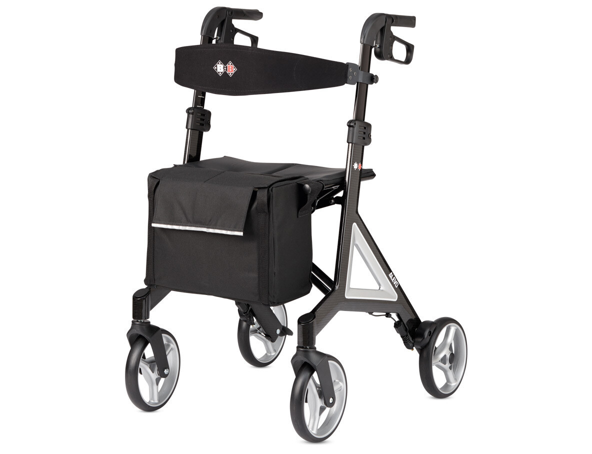 Bischoff & Bischoff Alevo Carbon Rollator, faltbar – für drinnen und draußen