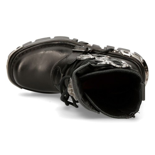 New Rock 391 S1 Reactor Boots Goth Metallic All Sizes Unisex Black Calf ...