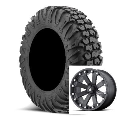 Set of (4) EFX 28-9.5-14 MotoVator ATV UTV SxS Moto Vator DOT Tires & MSA Rims