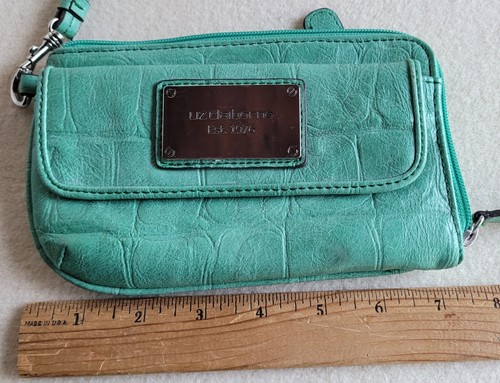 Liz Claiborne Clutch License Green Wallet Wristlet Purse Lightweight Summer Nice - Picture 11 of 13