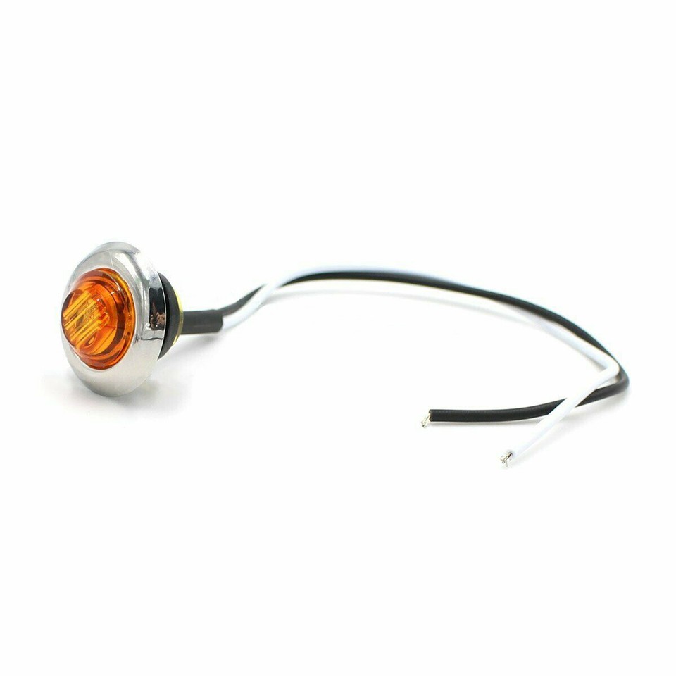 5-20Pcs 3/4"Round LED Bullet Clearance Side Marker Lights For Truck Trailer RV E