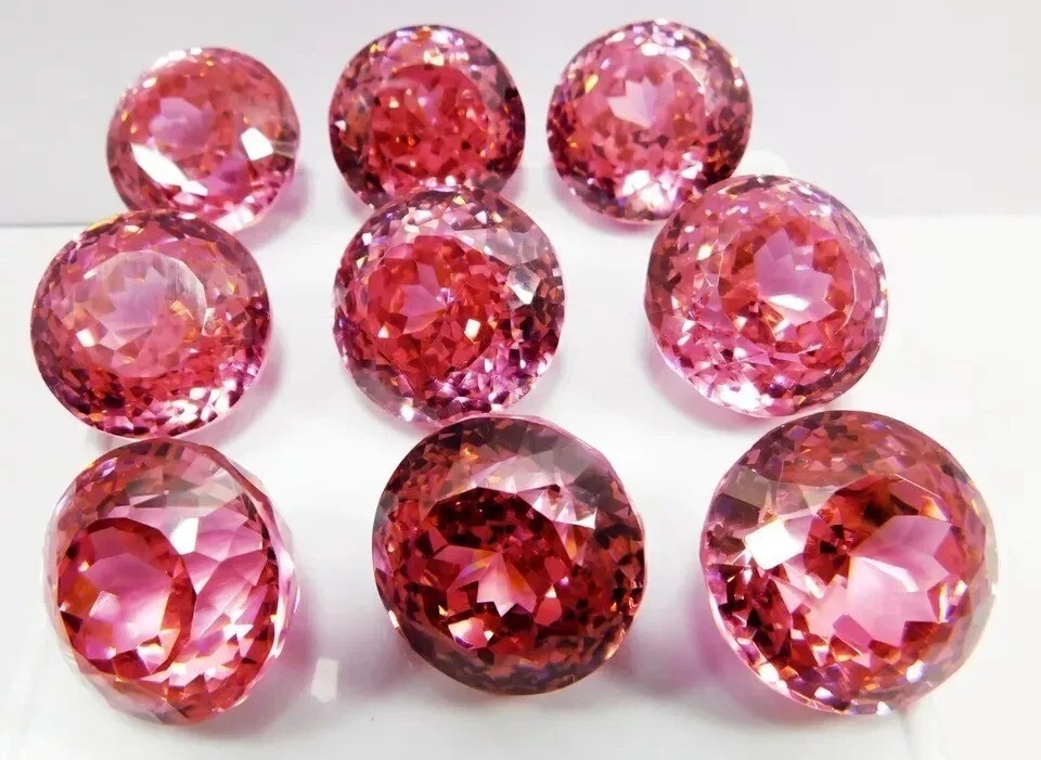 514 Ct+ Natural Round Cut Cambodian Pink Zircon Loose Gemstone GIE Certified LOT - Image 2 of 4