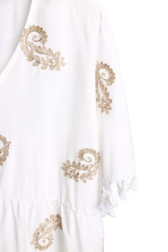 Mini Vestido de Encubrimiento ComfyLuxe Patrón Paisley Bordado - Imagen 9 de 10