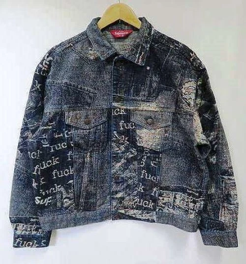 Veste camionneur jacquard denim Supreme 23SS Archive indigo taille M