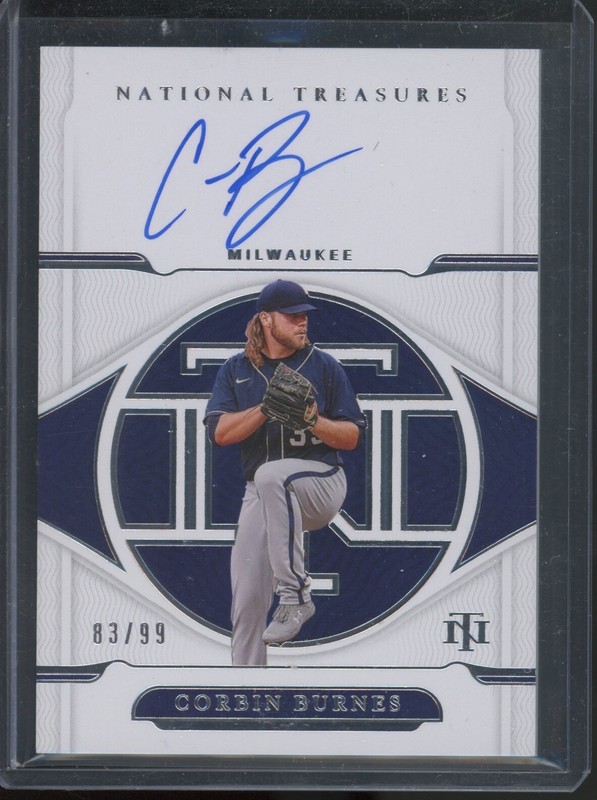 2022 Panini National Treasures Baseball Corbin Burnes #S-CB Auto /99
