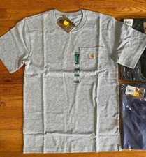 Image of Carhartt Mens Workwear Pocket T shirt Crew Neck Relaxed Fit New