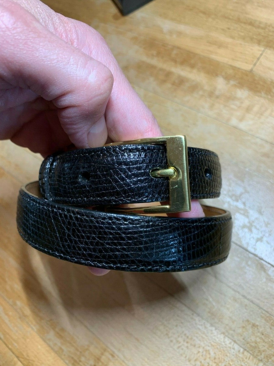 Genuine Lizard Leather Black Belt Size 26 Waist Genuine Lizard Belts | Maus & Hoffman main image 4