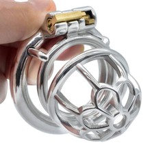 Male Stainless Steel Chastity Device Cage Men Locking Belt Restraint Sounds