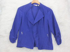 Chico's Women's Lightweight Blue Open Blazer 3/4 Sleeve Pockets Sz 0 US 4 1428