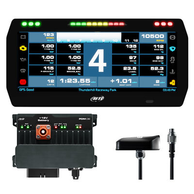 AiM PDM08 Advanced PDM / Data Logger - With 4m GPS (Roof) + 10 Inch Display Opt