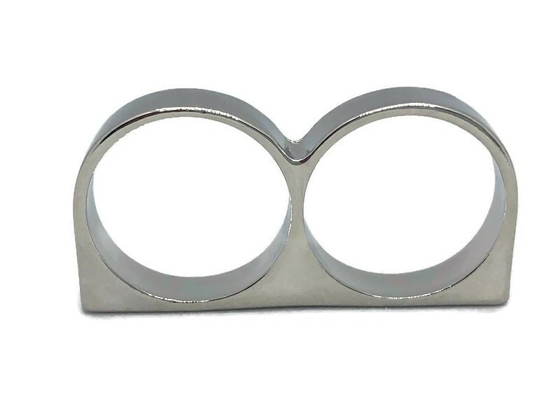 R112 Doppelring Zweifingerring LDR Retro Vintage Chunky Blogger Ring Bohemian Si - Bild 3 von 3