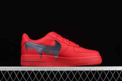 Nike Air Force 1 Custom Sneakers Triple Red Black Drip Shoes Mens
