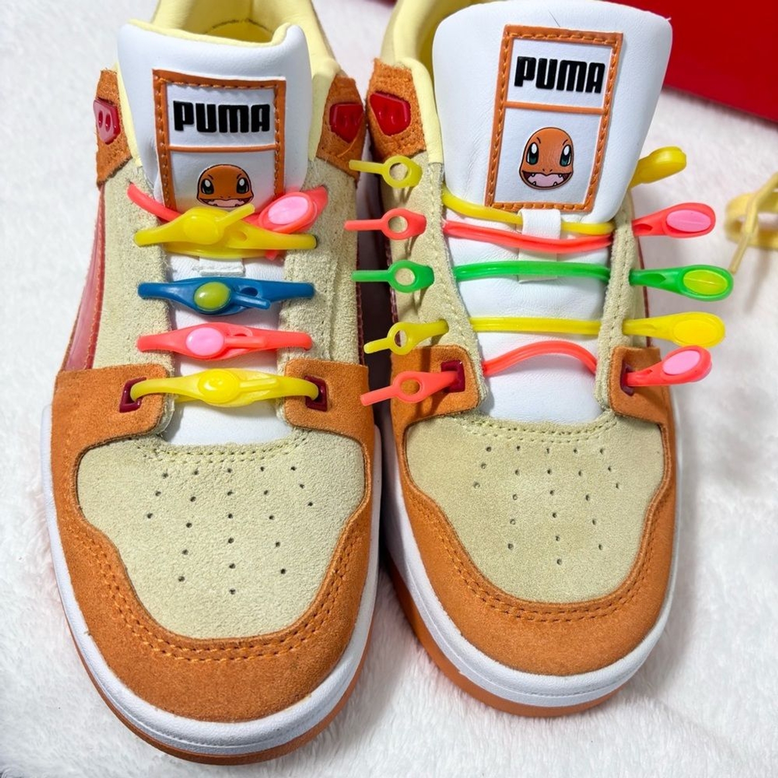 Puma POKeMon Kids' Orange and Cream Sneakers Size 4.5 NEW thumbnail 11