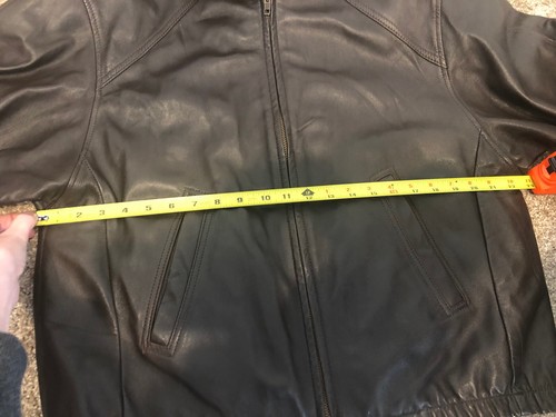 REED EST. 1950 Leather Brown Bomber Jacket USA - Picture 7 of 11