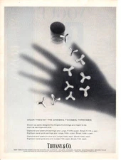Vintage Beauty Fashion ad 1975 jewelry Tiffany & Co. Diamond Grown Up Jacks pin
