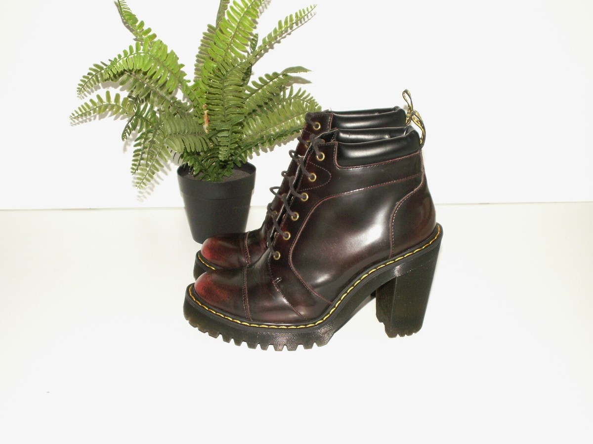 Martens AVERIL cherry arcadia leather heeled boots uk eu 38