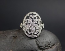 UNIQUE DIAMOND CUT .925 STERLING SILVER RING FREE FAST SHIPPING  