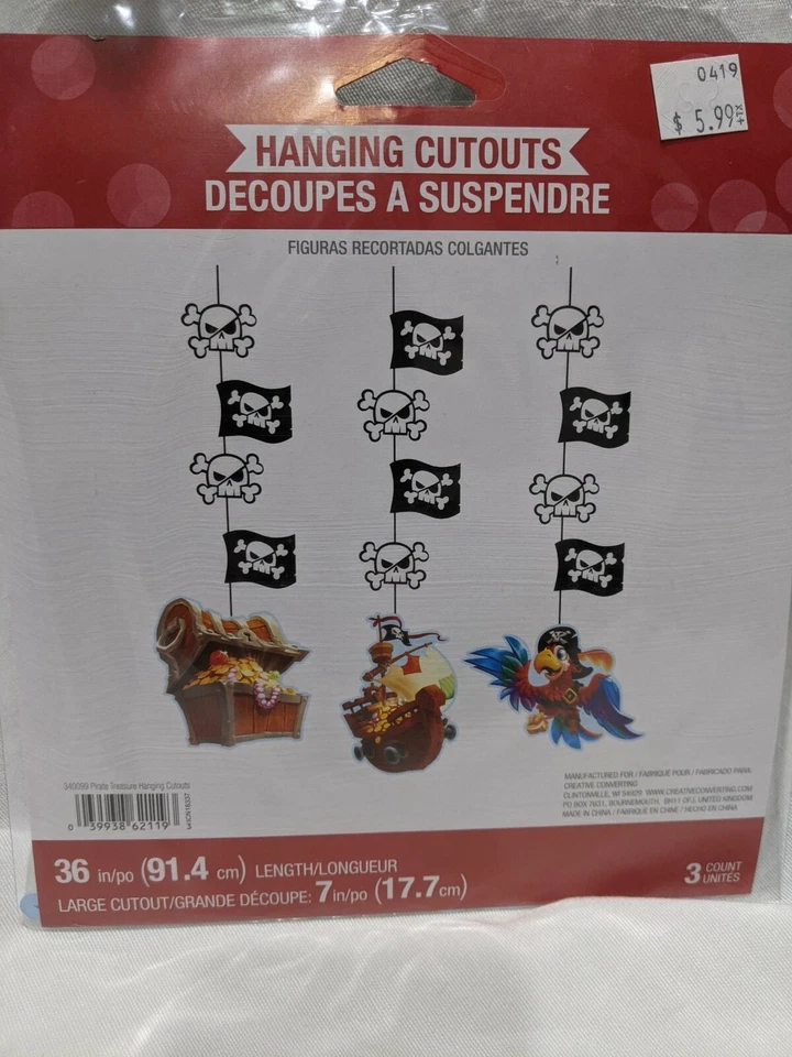 Suministros de fiesta pirata pancartas de cumpleaños platos tazas invitaciones servilletas Foto 2 de 4