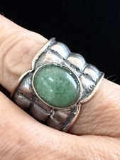 Gorgeous Aventurine  Sterling Silver Ring Size 6